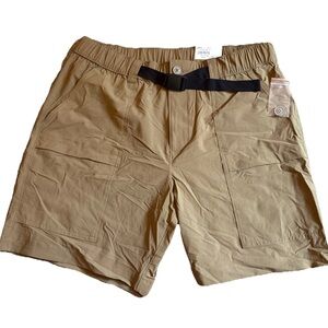 New! Sonoma Performance Cargo Shorts Mens 36 Tan Wood Grain NWT  7” Inseam
